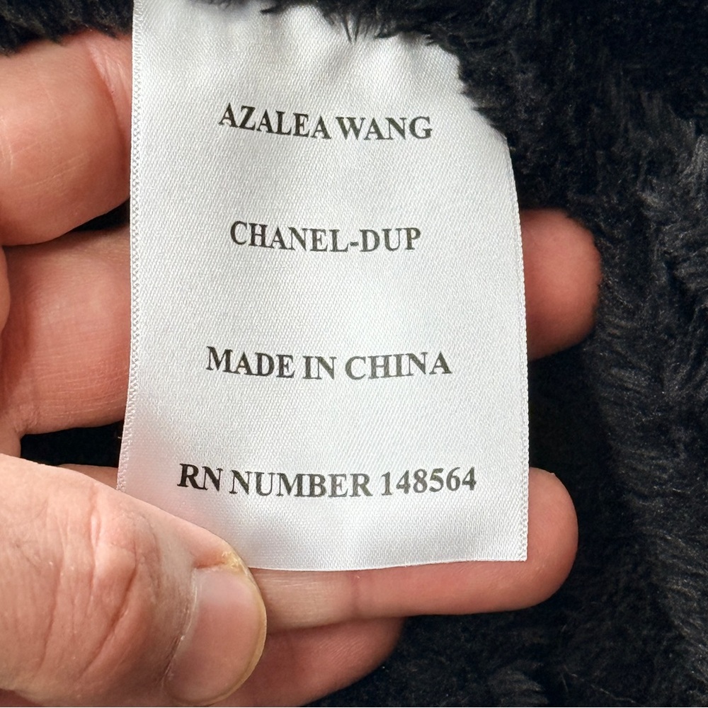 Azalea Wang Empire Bonded Faux Leather Fur Moto Long Sleeve Bomber Jacket Size L - Picture 8 of 13
